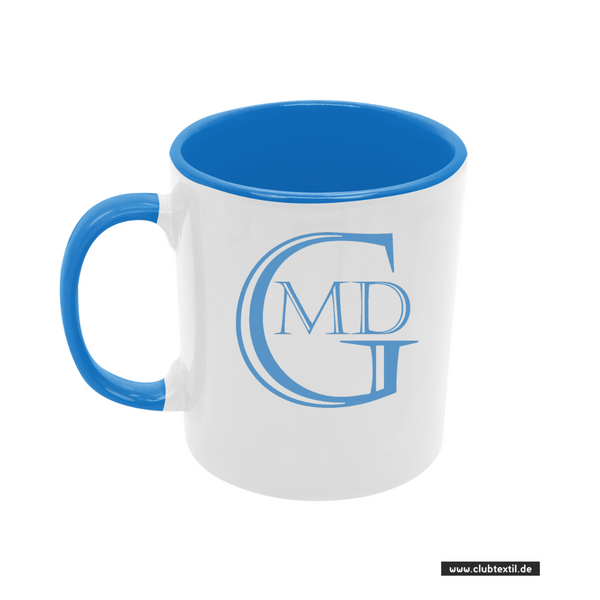 CT Tasse - blau - Marion-Dönhoff-Gymnasium - Logo blau