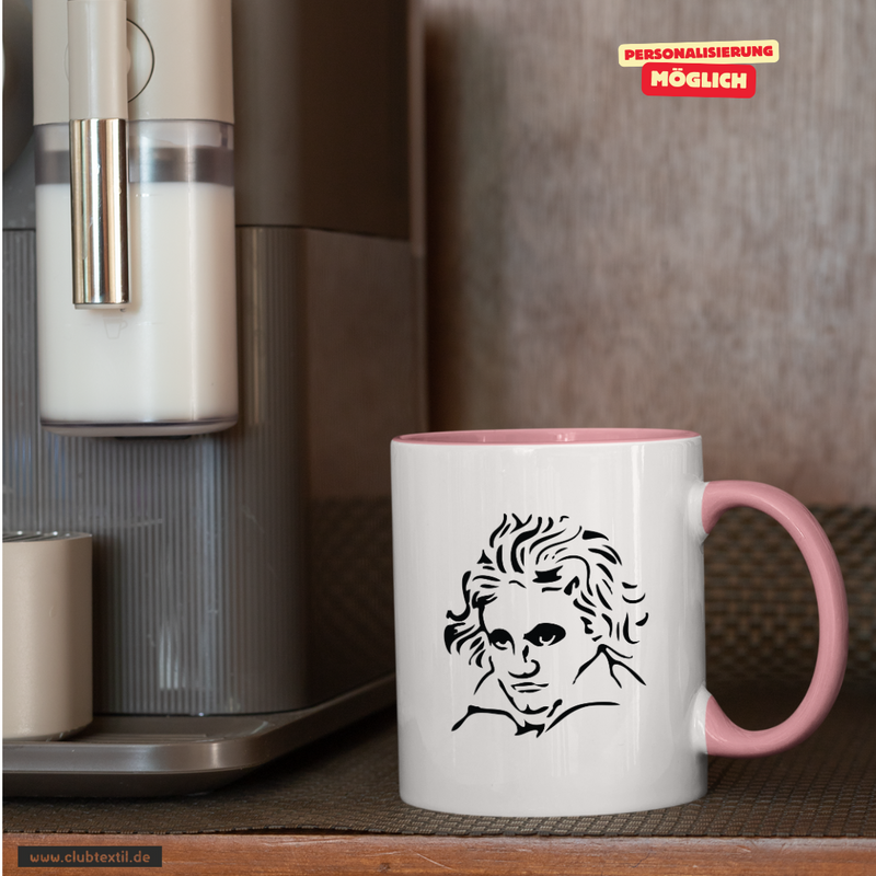 CT Tasse - rosa - Beethovenschule Offenbach - Logo