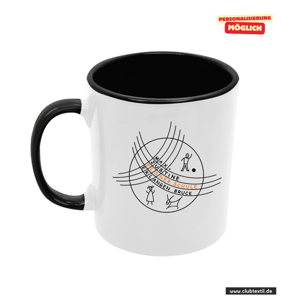 CT Tasse - schwarz - Max-und-Justine-Elsner-Schule - Logo
