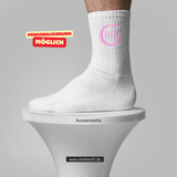 CT Tennissocken - weiß/weiß/bunt - Marion-Dönhoff-Gymnasium - Logo rosa