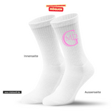 CT Tennissocken - weiß/weiß/bunt - Marion-Dönhoff-Gymnasium - Logo rosa