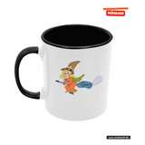 CT Tasse - schwarz - Oberschule Braunlage - Logo Hexe bunt
