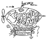 CT Edelstahl-Tasse mit Karabiner Trek - weiß - Echterdingen Zeppelinschule - Logo