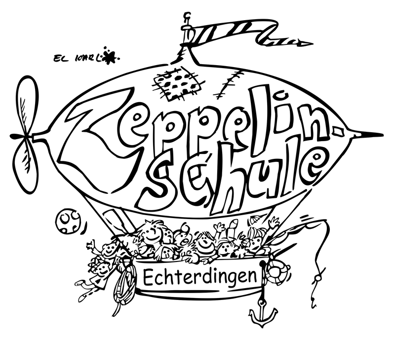 CT Edelstahl-Tasse mit Karabiner Trek - weiß - Echterdingen Zeppelinschule - Logo