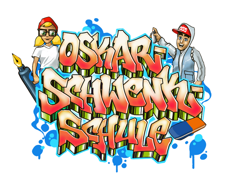 CT Emailletasse - weiß - Oskar-Schwenk-Schule - Logo