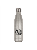 CT Glitzer-Thermoflasche - 500ml - silber - Maria-Ward-Schule - Logo schwarz