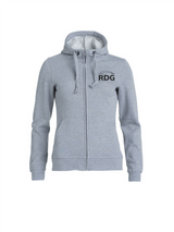 Clique BASIC Hoody Full zip - Damen - grau - Schriftzug - Rudolf Diesel Gymnasium Augsburg
