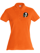 Clique BASIC Polo - Damen - orange - Kopf Logo - Rudolf Diesel Gymnasium Augsburg