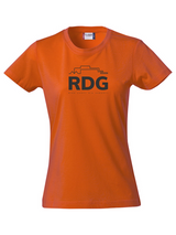 Clique BASIC-T - Damen - orange - Schriftzug - Rudolf Diesel Gymnasium Augsburg